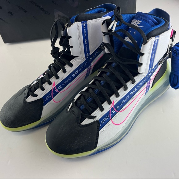 NIKE AIR MAX 720 SATURN WHITE BLACK PINK BLUE SNEAKER Men 8.5, Wmn 10 AO… - Picture 4 of 15